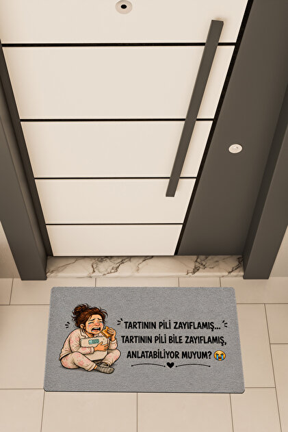 DEAS HOME, Dijital Baskı, Mizahi Karşılama TARTI Tasarım Temalı, Kapı Önü Paspası