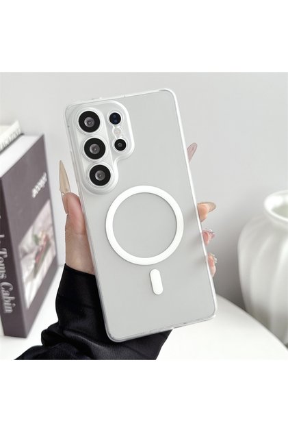 Galaxy S26 Ultra Matte White Ultra-Thin PC Clear Matte For Magsafe Magnetic Wireless Charge Case For