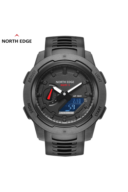 black NORTH EDGE Mars 3 Men's Military Watch Digital Carbon Fiber Case For Man Waterproof 50M Sports