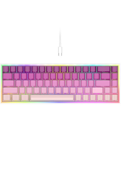 Machenike KT68 Pro Tri-Mode Brown Switch LCD Rgb Siyah Ingilizce