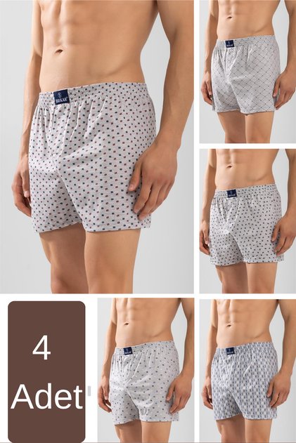Kaliteli 100 Pamuklu Terletmeyen Esnek Empirme Modern Şık Rahat Günlük Ersa Desenli Erkek Boxer