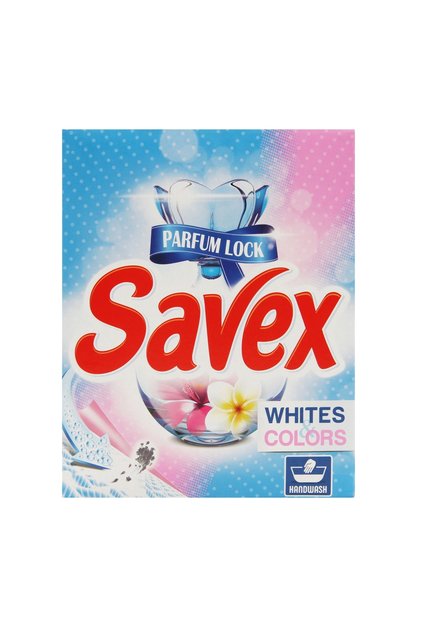 Detergent de rufe pudra, manual, Savex Parfum Lock Whites and Colors, 0.4 kg