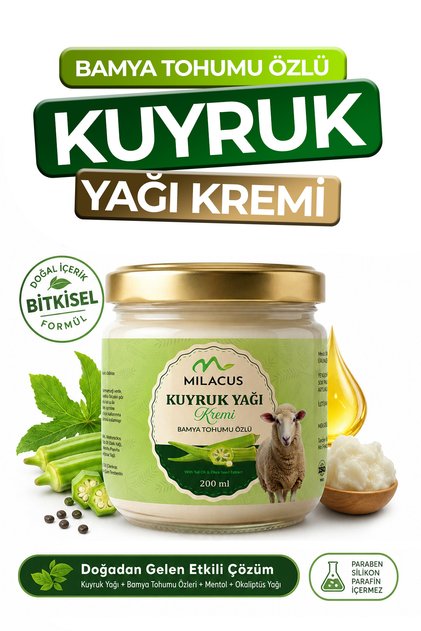 Kuyruk Yağlı Bamya Tohumlu Masaj Kremi 200 ml