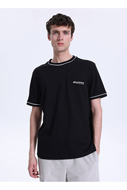 Discovery Expedition D6SM-TST3746 Siyah Bisiklet Yaka Relaxed Fit