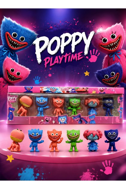Poppy Playtime Mini Figure Collection – Colorful Horror Character Toys, Smooth Finish, Col