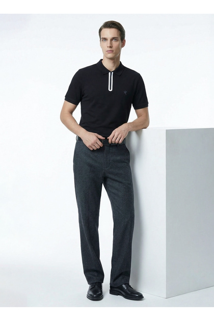 Siyah Erkek Slim Fit Polo T-Shirt F4SM-TST 0747 NB