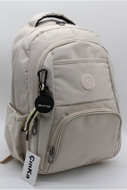 Unisex Waterproof Fabric Beige Color Backpack and School Bag // 2400
