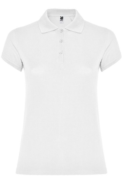 Tricou polo de damă, bumbac 100%, Star, alb