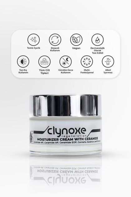 Clynoxe Ceramide Moisturizer Cream With , Seramid Destekli Yoğun Nemlendirici Bakım Kremi 50 mL