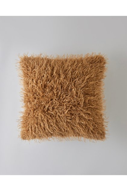 Fluffy Plush Cushion Cover 45X45 cm Light Brown