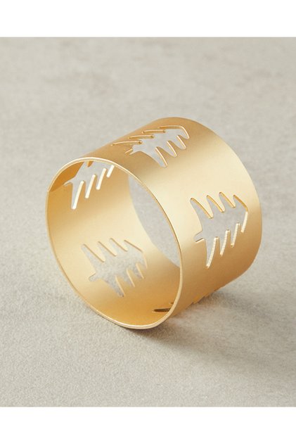 Casamere Metal 4-Piece Napkin Ring Set, Gold