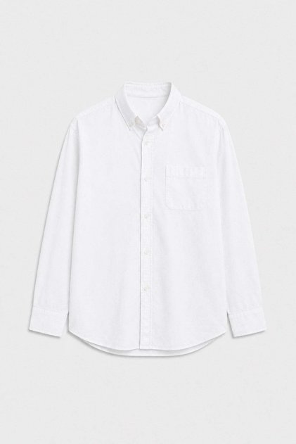 White Collared Buttoned Cotton Men's Shirt