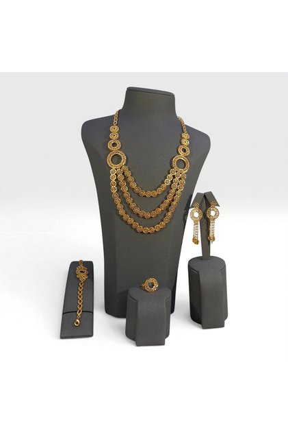 Full Jewelry Set for Women - Necklace Earrings Ring and Bracelet - Wedding Party 4 Piece Set FJGS-98