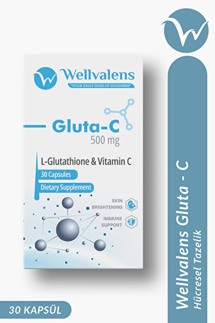antioxidant glutathione supplement Wellvalens Gluta-C Glutathione 500 Mg + Vitamin C