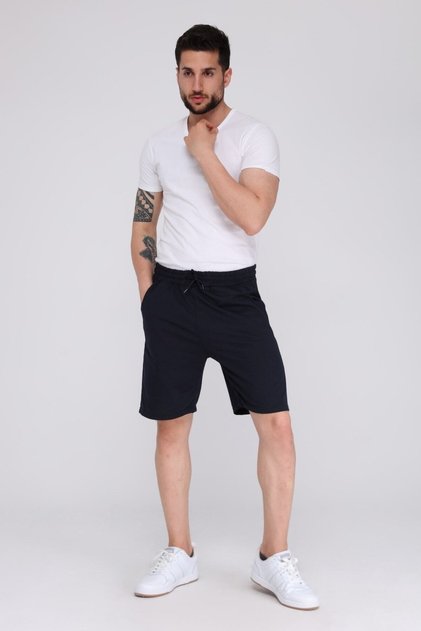 Men's Navy Blue Summer Oversize Sports Bermuda Shorts