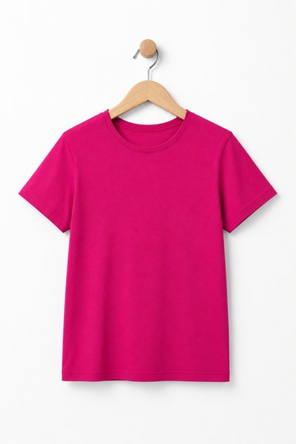 Fuchsia Short Sleeve Kids T-Shirt - Cotton Combed Cotton Anti-Sweat Premium Fuchsia Kids T-Shirt