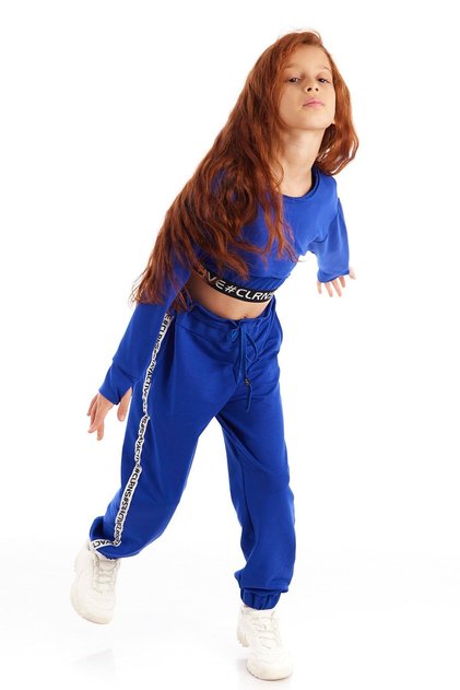 Modern Romance Striped Girl's Combed Cotton Sweatpants