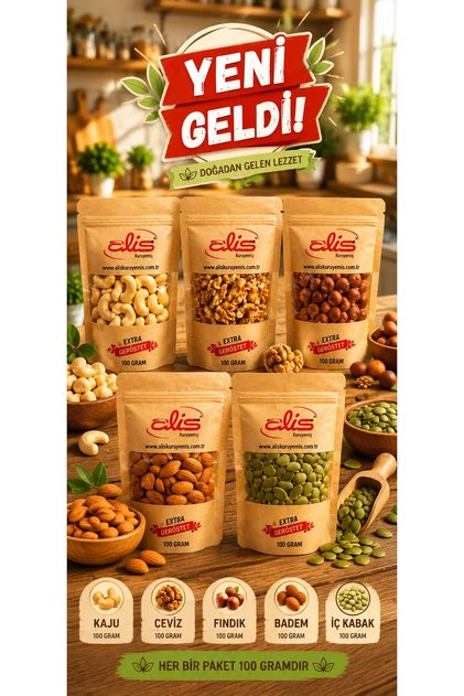 ÇİĞ KURUYEMİŞ PAKETİ 5 Lİ SET