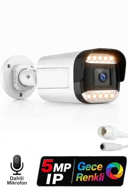 J-TECH JT-9070 5MP SESLİ IP Bullet 12 LED PoE 3.6MM Network Kamera Gece-Gündüz Renkli Görüntü
