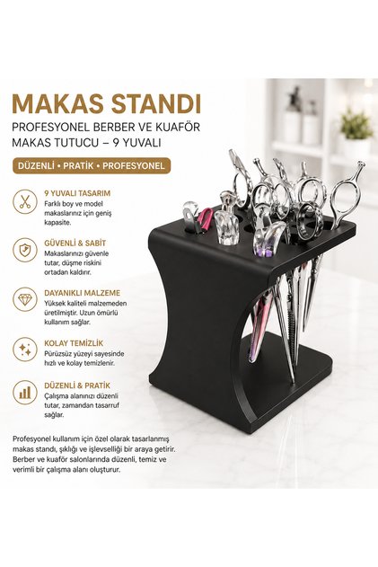 Makas Standı – Profesyonel Berber ve Kuaför Makas Tutucu