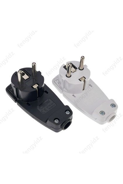 2PCS white 2pcs White Schuko Angled Plug Flat, Schuko Flat Plug 250 V (16 A), Schuko Plug, Schuko