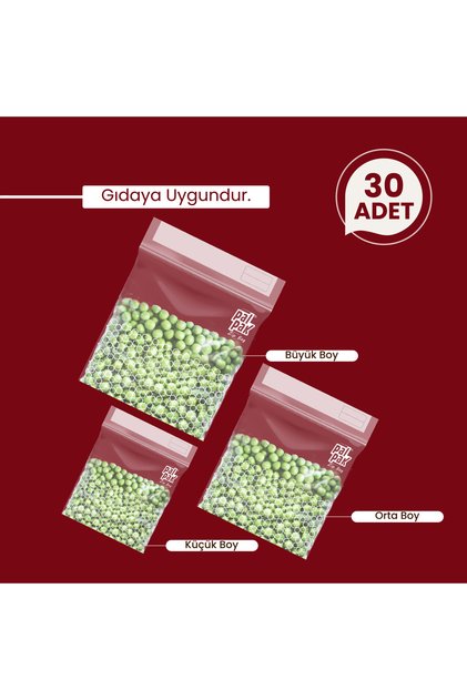 Zip Bag Premium Ziplock Multi-Purpose Bags 30 Pieces (10 S / 10 m / 10L)