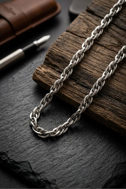 Handcrafted Stainless Steel Chain Men's Necklace