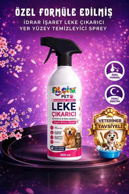 Kiraz Çiçeği Kedi Köpek Idrar Işaret Leke Çıkarıcı Ve Yer Yüzey Temizleyici Sprey, 500 ml