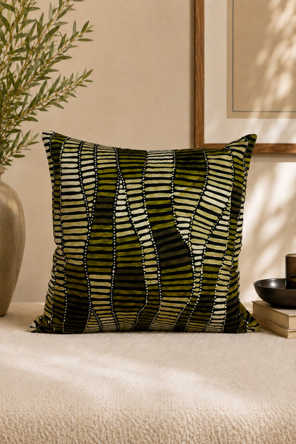 Savan Patterned Digital Print Modern Decorative Throw Pillow Cover 45X45