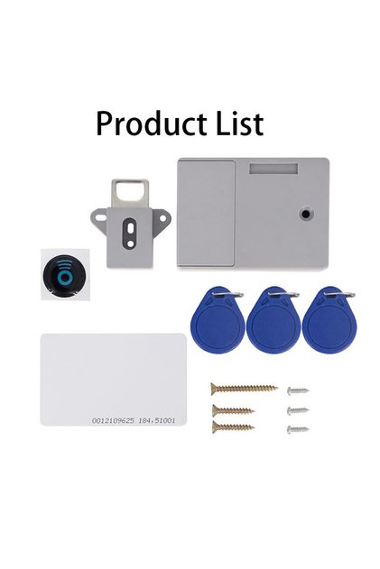 1 Set Smart Sensor Invisible Lock RFID Card Keykob Drawer Lock Hidden Punch-free Digital Locks DIY F