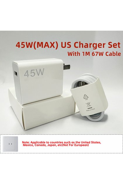 XIAOMI US Charger Set Original XIAOMI Charger 45W 33W Fast Turbo Charge Cable Usb C Travel Adapter M