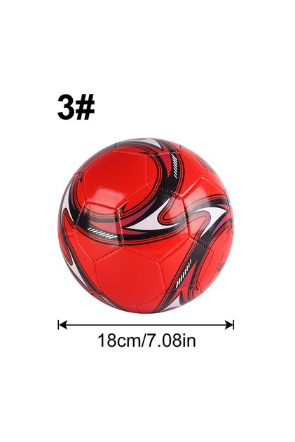 White NO.3 1PC A Size 3 and 5 Cyclone Football, Soft Inflatable Red Soccer Ball, Suitable for Traini