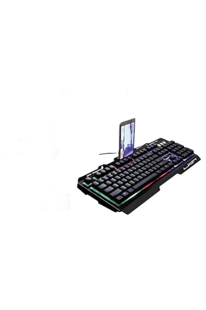 Tastatură de gaming, LED RGB, Cadru metalic, Suport telefon, Multicolor