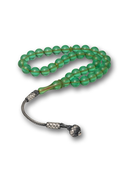 Traditional Design Green Amber Kazaz Prayer Beads