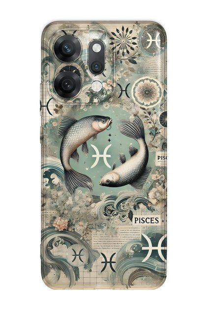 Oppo Reno 14 Compatible Pisces Patterned Transparent Phone Case