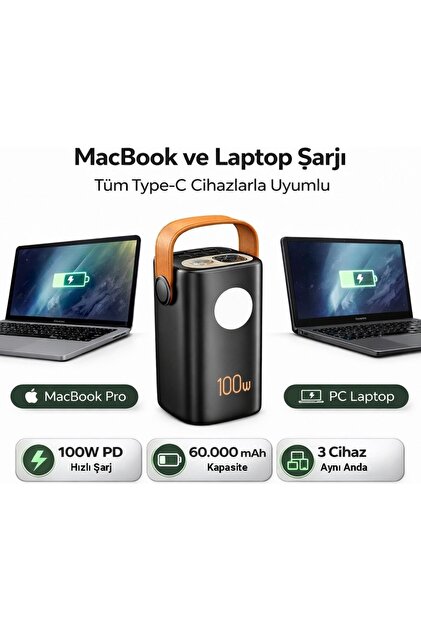 Cepini CP-06 60.000mAh 100W PD Hızlı Şarj Powerbank - Laptop ve