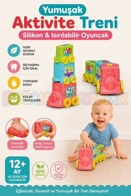 Soft Activity Train - Baby Toys - Stacking Educational Toy - Soft Lego Train Toy