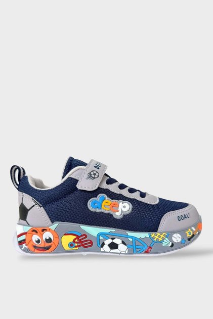 Velcro Laced Airfile Boys' Sports Shoes Dark Blue