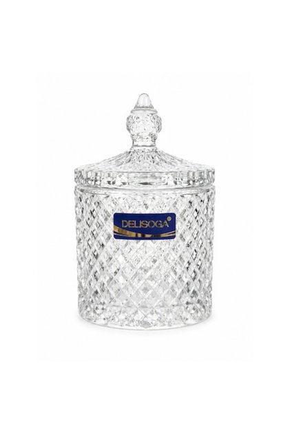 Bomboane din sticlă cu capac, Design elegant, Ideal pentru dulciuri, 13.5x8.5 cm