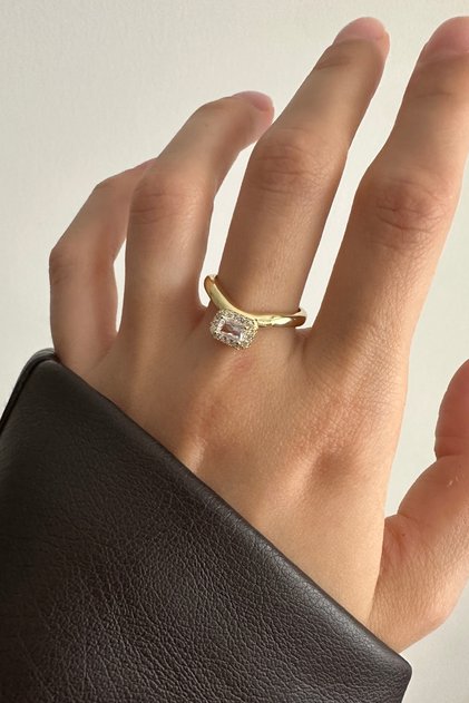 Baguette Jewelled Adjustable Ring