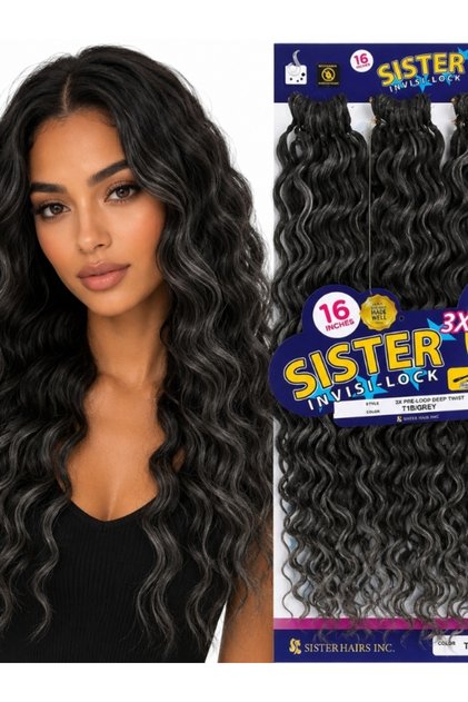 Sister afro wave hair - black grey ombre t1b grey