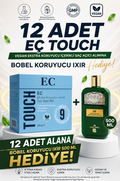 EÇ TOUCH VEGAN AÇICI 12 ADET / BOBEL KORUYUCU İXİR 500ML BEDELSIZ