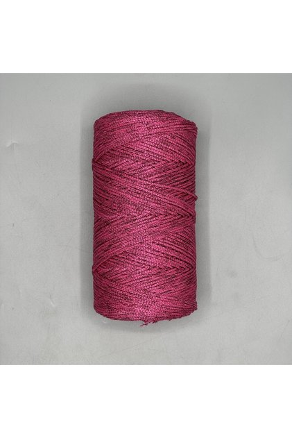 Silvery Polyester Macrame Cord (200 Gr.) - Fuchsia