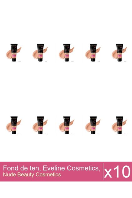 Set 10x Fond de ten, Eveline Cosmetics, Selfie Time 2 in 1, 02 Ivory, 30ml