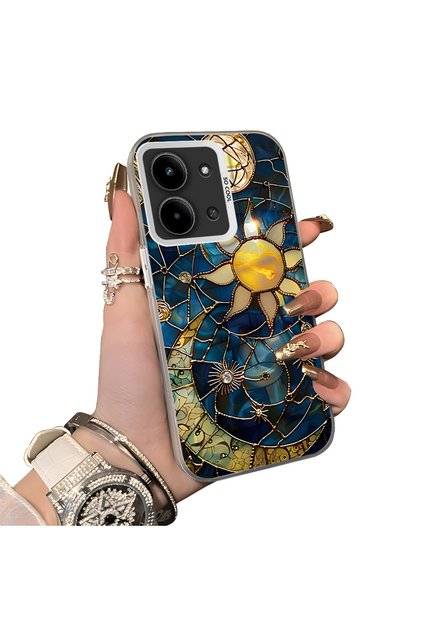 Redmi 15C 5g Compatible Silicone Edge Hard Back Anti-Fall Phone Case Moon Pattern