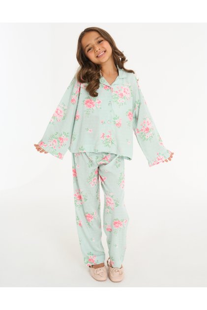 Button-Down Long-Sleeve Shirt with Pants