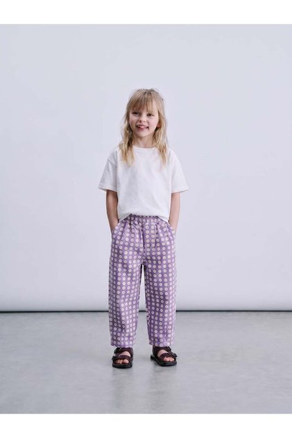 Girl's Daisy Patterned Lilac Pants Comfortable Fit Summer Statement: "Description: Summer"