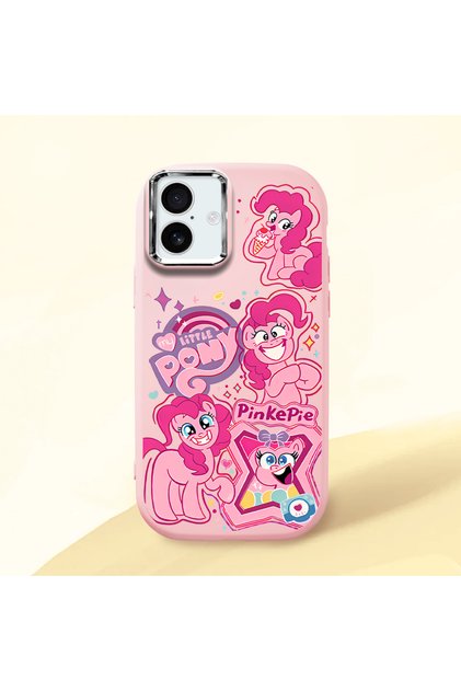 Pink Silicone Case with Shock-Absorbing Camera Protections Compatible with iPhone 16 Plus
