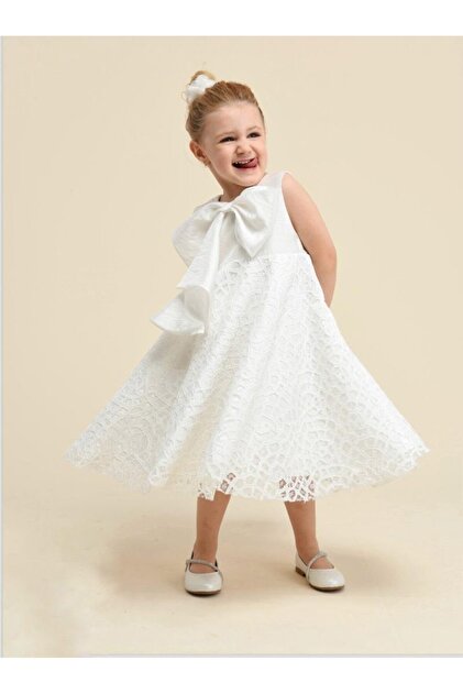 Ugly Duck 02-06 Years Old Baby Girl Cream Color Lia Evening Dress- Trendyol