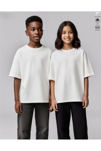 Unisex Oversize White T-Shirt 100% Cotton Basic Comfortable Fit Daily Use